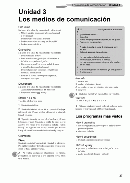 Španělština 1 maturitní příprava - metodika